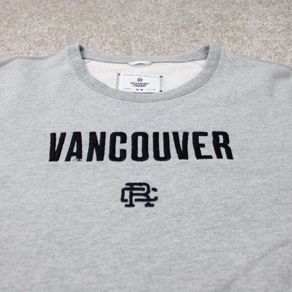 Reigning Champ Vancouver Sweatshirt Mens Medium Gray Crewneck Cotton Pullover - Picture 4 of 13